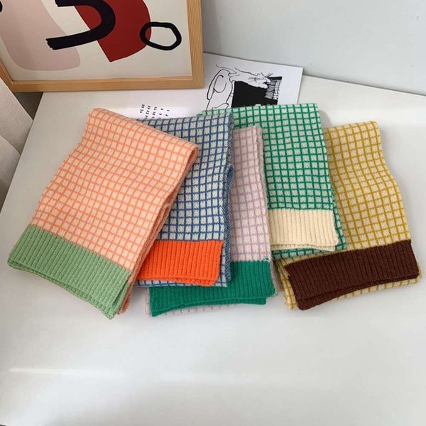 korean versatile plaid contrast knitted wool scarf autumn winter new parents and children warm neck, Blue;black
korean versatile plaid contrast knitted wool scarf autumn winter new parents and children warm neck, Blue;black