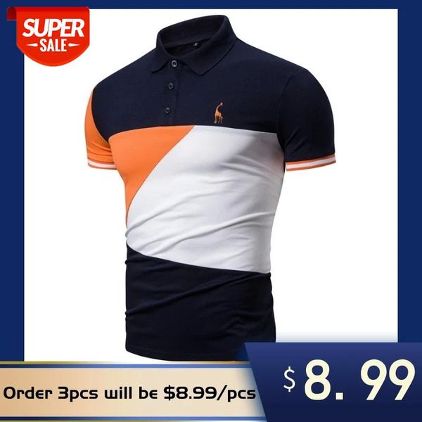 new mens summer polo shirt casual stitching hit color polo shirt men fashion giraffe embroidery short sleeve mens polos #k03x, White;black
new mens summer polo shirt casual stitching hit color polo shirt men fashion giraffe embroidery short sleeve mens polos #k03x, White;black