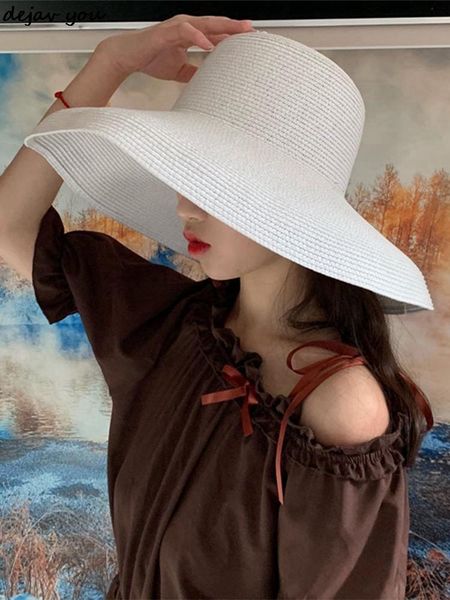 summer straw sun hat sun protection holiday seaside beach hat for women large brimmed folding beach girls accessories, Blue;gray
summer straw sun hat sun protection holiday seaside beach hat for women large brimmed folding beach girls accessories, Blue;gray