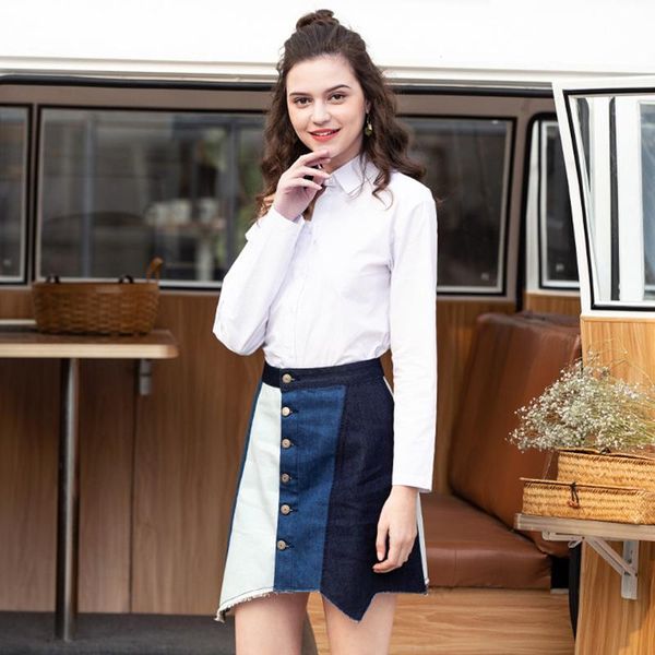 skirts summer contast color patchwork one-piece denim skirt woman plus size asymmetry single breasted female street wear mujer, Black
skirts summer contast color patchwork one-piece denim skirt woman plus size asymmetry single breasted female street wear mujer, Black