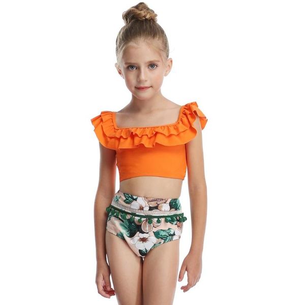 3-14 years girls swimsuit u neck ruffled tankini crop two pieces orange bikini set children kids swimwear bathing suits
3-14 years girls swimsuit u neck ruffled tankini crop two pieces orange bikini set children kids swimwear bathing suits