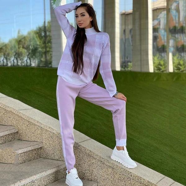 women's two piece pants plaid printing winter knit set women knitted tracksuits autumn sweater jumper suits + harem warm sets outfits, White
women's two piece pants plaid printing winter knit set women knitted tracksuits autumn sweater jumper suits + harem warm sets outfits, White