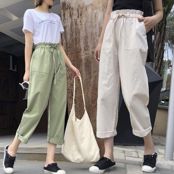 cotton casual style loose women pants light streetwear sporty regular drawstring elastic waist trousers for everyday wear, Black;white
cotton casual style loose women pants light streetwear sporty regular drawstring elastic waist trousers for everyday wear, Black;white