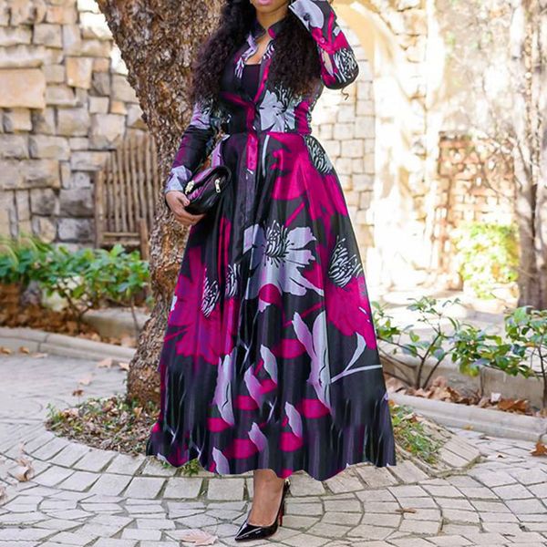 plus size office maxi elegant party ladies'dresses from the women's shirts of vintage floral printed long sleeve autumn dress 65r6, Black;gray
plus size office maxi elegant party ladies'dresses from the women's shirts of vintage floral printed long sleeve autumn dress 65r6, Black;gray
