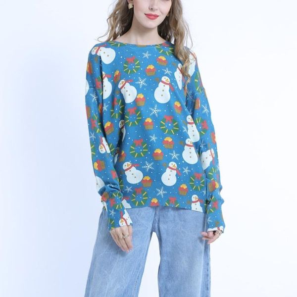 women's sweaters 2021 autumn women sweater loose large size pullover cartoon printing fashion trend blue x147, White;black
women's sweaters 2021 autumn women sweater loose large size pullover cartoon printing fashion trend blue x147, White;black