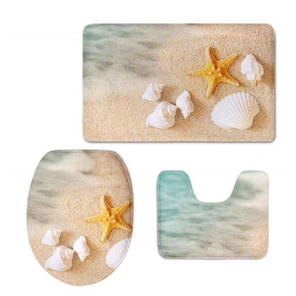 hugsidea soft flannel bathroom contour rugs set of 3 beach seashell design non slip bath mat and u-shaped toilet floor rug suit
hugsidea soft flannel bathroom contour rugs set of 3 beach seashell design non slip bath mat and u-shaped toilet floor rug suit