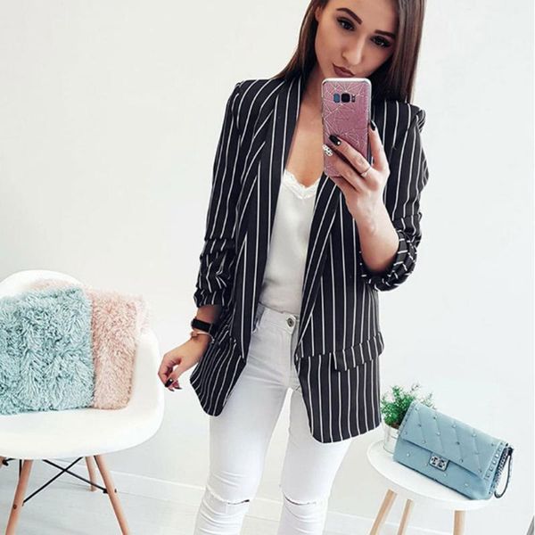 women's suits & blazers 2021 brand women striped short blazer suit elegant long-sleeve office jacket ladies autumn casual harajuku tale, White;black
women's suits & blazers 2021 brand women striped short blazer suit elegant long-sleeve office jacket ladies autumn casual harajuku tale, White;black