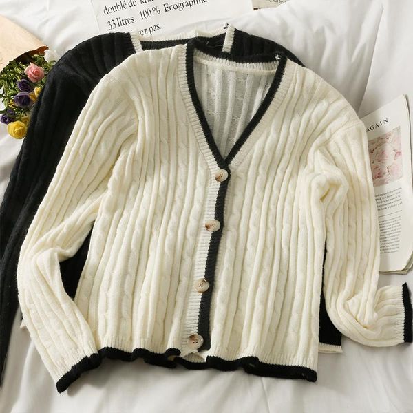 women's knits & tees cardigans color matching linen pattern single-breasted cardigan long-sleeved v-neck slim knit sweater, White
women's knits & tees cardigans color matching linen pattern single-breasted cardigan long-sleeved v-neck slim knit sweater, White
