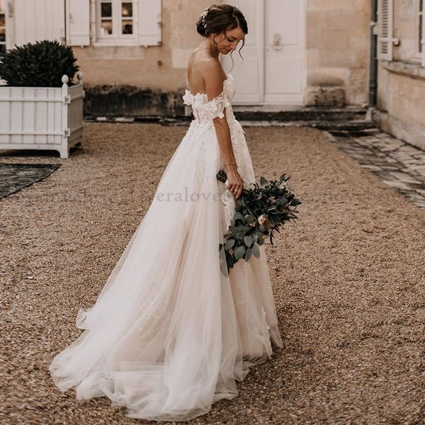 2021 graceful off the shoulder wedding dress long a line appliqued lace country garden bridal gowns vestido de novia, White
2021 graceful off the shoulder wedding dress long a line appliqued lace country garden bridal gowns vestido de novia, White