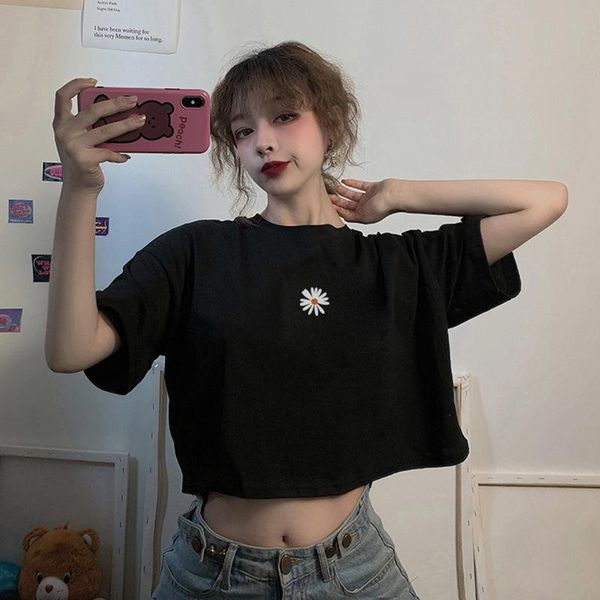 women's t-shirt sun flower graphic t shirts embroidered black kawaii crop clothes camisetas women 2021 fairy harajuku korean fashion t, White
women's t-shirt sun flower graphic t shirts embroidered black kawaii crop clothes camisetas women 2021 fairy harajuku korean fashion t, White