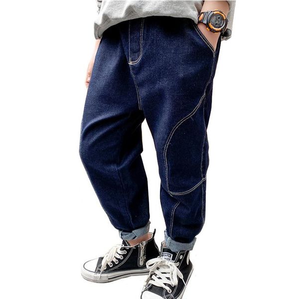 jeans kids fashion loose design casual denim harem pants for boys 4-14 years trousers cool, Blue 
jeans kids fashion loose design casual denim harem pants for boys 4-14 years trousers cool, Blue
