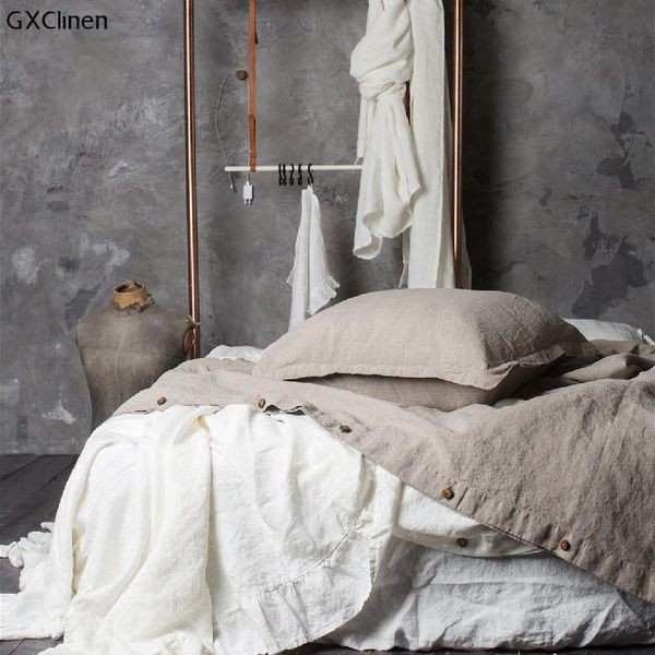 sheets & sets 1/3pcs shabby vintage 100% linen duvet cover bed sheet cases soft breathable skin-friendly bedding set with button
sheets & sets 1/3pcs shabby vintage 100% linen duvet cover bed sheet cases soft breathable skin-friendly bedding set with button