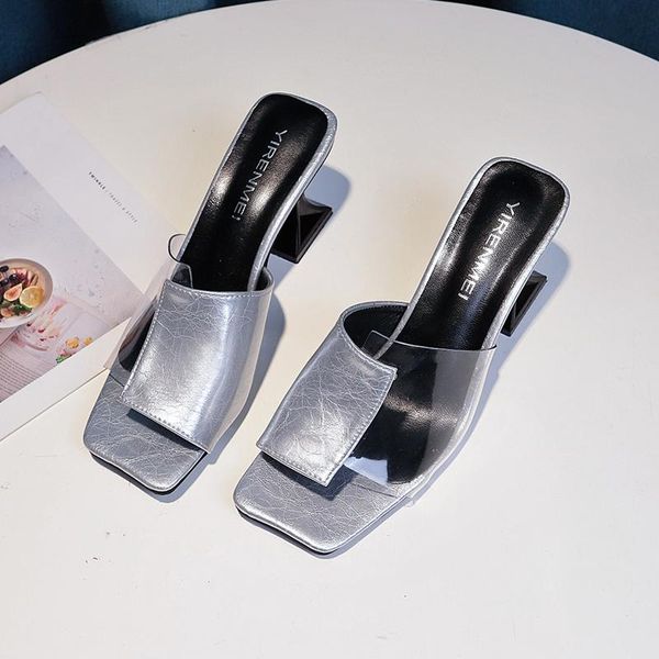 sandals 2021 summer women slippers high heels fashion candy colors female casual mixed colour shoes silver, Black 
sandals 2021 summer women slippers high heels fashion candy colors female casual mixed colour shoes silver, Black