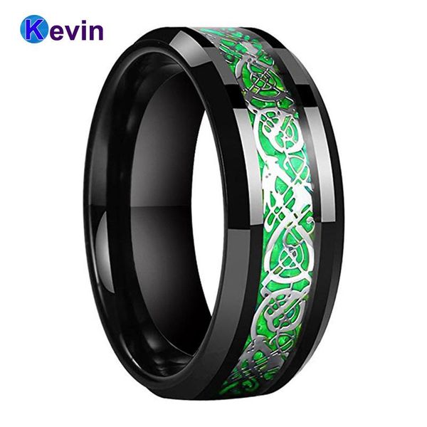 wedding rings black tungsten carbide ring men women band with green opal and original dragon inlay, Slivery;golden
wedding rings black tungsten carbide ring men women band with green opal and original dragon inlay, Slivery;golden
