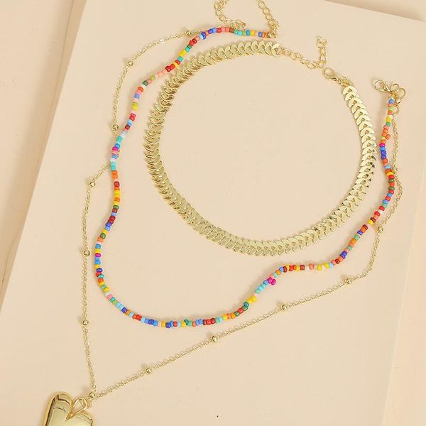 pendant necklaces 3 pcs/set bohemian ethnic handmade beaded gold metal chain layered necklace women fashion big heart & pendants jewelry, Silver
pendant necklaces 3 pcs/set bohemian ethnic handmade beaded gold metal chain layered necklace women fashion big heart & pendants jewelry, Silver