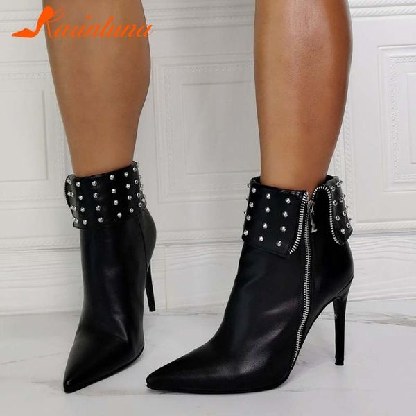 boots karin fashion female shoes turned-over edge rivet solid thin high heels pointed toe zip ankel, Black
boots karin fashion female shoes turned-over edge rivet solid thin high heels pointed toe zip ankel, Black