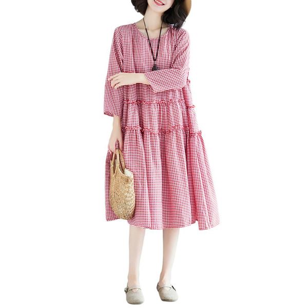 casual dresses oversized loose ruffles plaid women 2021 summer o-neck half-sleeved knee-length lady elegant, Black;gray
casual dresses oversized loose ruffles plaid women 2021 summer o-neck half-sleeved knee-length lady elegant, Black;gray