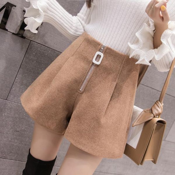 women's shorts high waist tweed women casual loose ladies fashion spring autumn slim zipper all-match, White;black
women's shorts high waist tweed women casual loose ladies fashion spring autumn slim zipper all-match, White;black