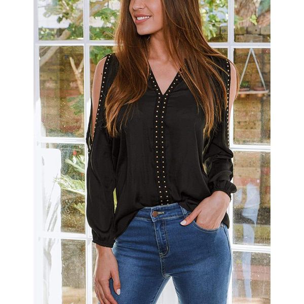 women's blouses & shirts v neck fashion women autumn beading off shoulder all-match long sleeve shirt ladies black slim blusas casual b, White
women's blouses & shirts v neck fashion women autumn beading off shoulder all-match long sleeve shirt ladies black slim blusas casual b, White