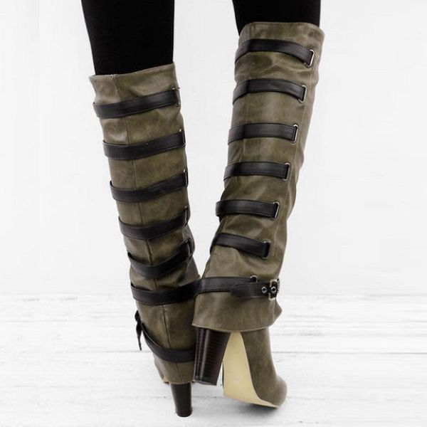 boots women thigh high winter pu leather heels western ladies shoes buckle platform punk over the knee long, Black
boots women thigh high winter pu leather heels western ladies shoes buckle platform punk over the knee long, Black