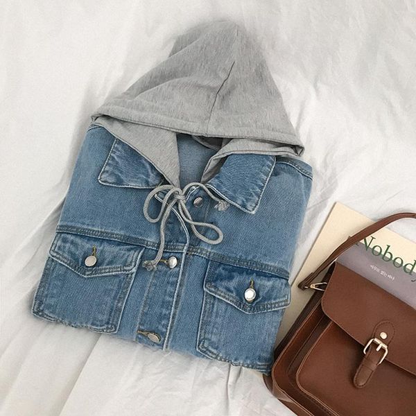 women's jackets sondr autumn winter 2021 denim jacket outerwear high street fashionable korean style hooded jeans female, Black;brown
women's jackets sondr autumn winter 2021 denim jacket outerwear high street fashionable korean style hooded jeans female, Black;brown