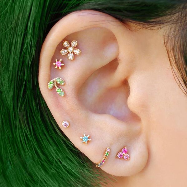 real 925 sterling silver minimal delicate small mini cute earring colorful cz flower bee pearl cartilage piercing stud jewelry, Golden;silver
real 925 sterling silver minimal delicate small mini cute earring colorful cz flower bee pearl cartilage piercing stud jewelry, Golden;silver