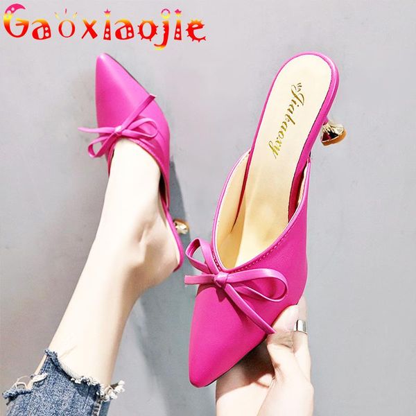 slippers gaoxiaojie ladies shoes 2021 pointed bow sandals fashion baotou comfortable career high-heeled 6.5cm stiletto, Black
slippers gaoxiaojie ladies shoes 2021 pointed bow sandals fashion baotou comfortable career high-heeled 6.5cm stiletto, Black