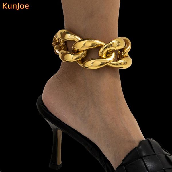 anklets kunjoe fashion chunky gold silver color chain anklet for women men miami cuban foot bracelet punk hip hop rock jewelry gift, Red;blue 
anklets kunjoe fashion chunky gold silver color chain anklet for women men miami cuban foot bracelet punk hip hop rock jewelry gift, Red;blue