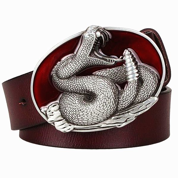 2021 new fashion men's genuine leather metal buckle snake rattlesnake pattern king belt style show girdle women sqfz, Black;brown
2021 new fashion men's genuine leather metal buckle snake rattlesnake pattern king belt style show girdle women sqfz, Black;brown