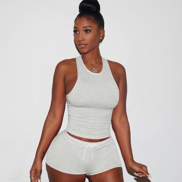 women's tracksuits suit for woman fashion arrivals sport short pants two set piece office lady summer sleeveless o-neck, Gray
women's tracksuits suit for woman fashion arrivals sport short pants two set piece office lady summer sleeveless o-neck, Gray