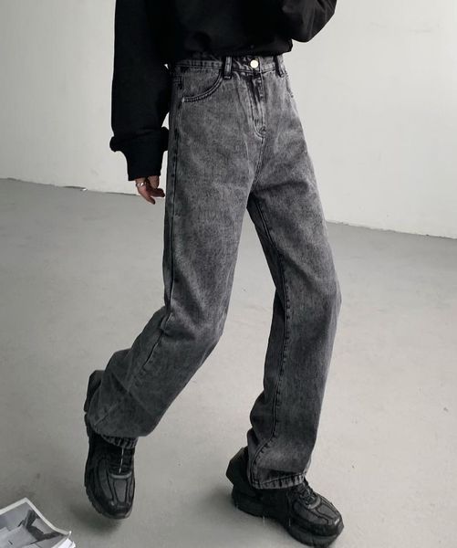 women's jeans 2021 baggay high waist straight pants women black fashion casual loose undefined trousers, Blue
women's jeans 2021 baggay high waist straight pants women black fashion casual loose undefined trousers, Blue