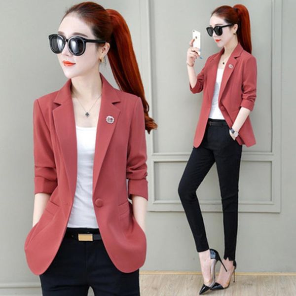 women's suits & blazers short ladies blazer fashion jacket 2021 spring loose thin slim sweet long sleeve outerwear single button women, White;black
women's suits & blazers short ladies blazer fashion jacket 2021 spring loose thin slim sweet long sleeve outerwear single button women, White;black