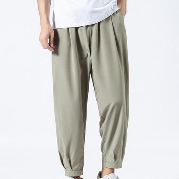 men's pants soft comfortable solid color men ankle-length smooth wide leg ankle tied oversize sweatpants casual korea male, Black
men's pants soft comfortable solid color men ankle-length smooth wide leg ankle tied oversize sweatpants casual korea male, Black