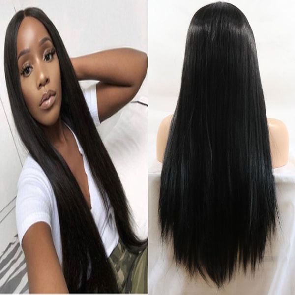 26 inch black long straight human hair lace front wig without glue center point ladies wig
26 inch black long straight human hair lace front wig without glue center point ladies wig