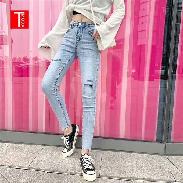 women's jeans tmoda473 2021 fashion skinny denim pencil women elastic high waist trousers blue stretch hole light washed jean female
women's jeans tmoda473 2021 fashion skinny denim pencil women elastic high waist trousers blue stretch hole light washed jean female