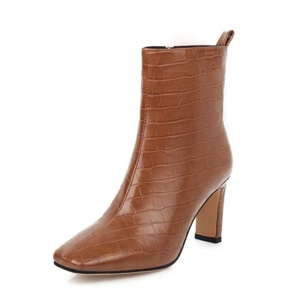 plus size 34-43 women high heel boots stone pattern square toe women ankle boots fashion winter shoes women, Black
plus size 34-43 women high heel boots stone pattern square toe women ankle boots fashion winter shoes women, Black