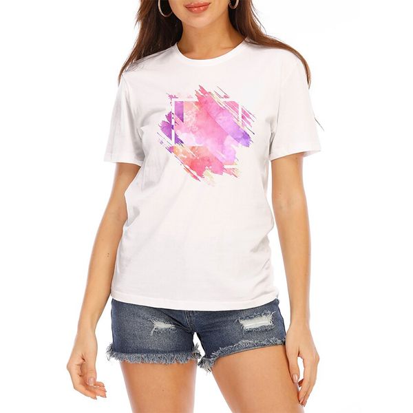 contrasting color matching pattern women's fashion style 3d printing round neck casual streetwear summer basic short-sleeved t-shirt, White
contrasting color matching pattern women's fashion style 3d printing round neck casual streetwear summer basic short-sleeved t-shirt, White