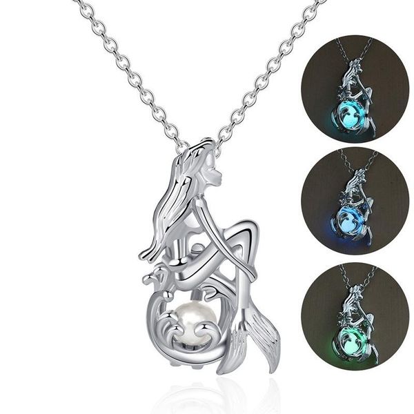 pendant necklaces style can be opened hollow luminous mermaid jewelry personality creative light-emitting exquisite fashion, Silver
pendant necklaces style can be opened hollow luminous mermaid jewelry personality creative light-emitting exquisite fashion, Silver
