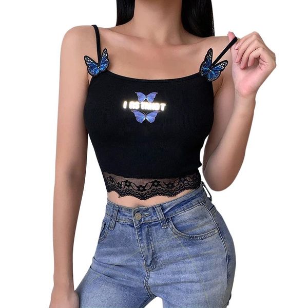 women's tanks & camis fashion print cropped straped lace v-neck backless butterfly printing streetwear girl outfits summer, White
women's tanks & camis fashion print cropped straped lace v-neck backless butterfly printing streetwear girl outfits summer, White