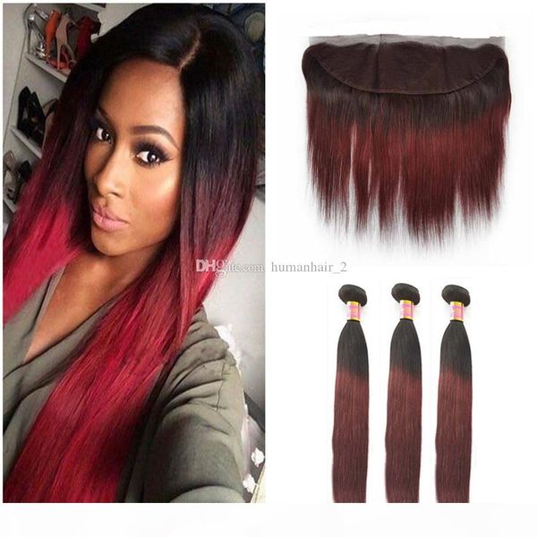 two tone 1b 99j wine red ombre full lace frontal with bundles burgundy dark root ombre straight virgin human hair with frontal closure, Black;brown
two tone 1b 99j wine red ombre full lace frontal with bundles burgundy dark root ombre straight virgin human hair with frontal closure, Black;brown