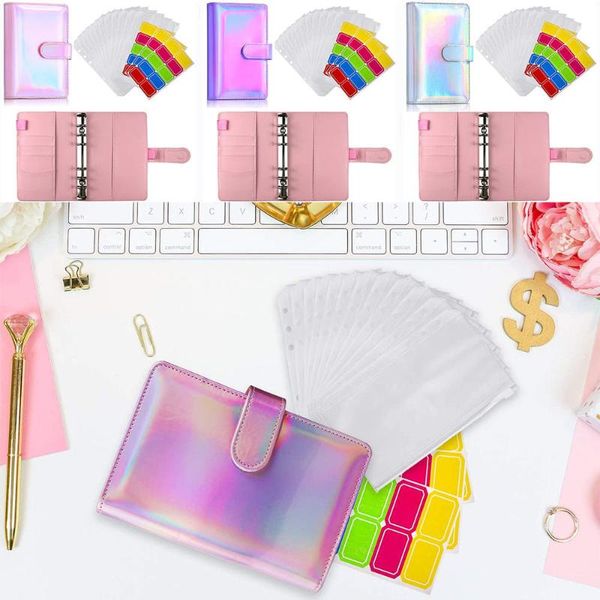 notepads a6 notebook binder cover 12pcs pockets 6-ring budget loose leaf zipper bags 30pcs self-adhesive label stickers, Purple;pink
notepads a6 notebook binder cover 12pcs pockets 6-ring budget loose leaf zipper bags 30pcs self-adhesive label stickers, Purple;pink