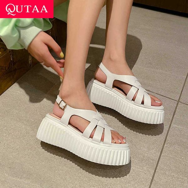 women platform open toe genuine leather cut outs sandals buckle fashion wedge high heel summer female shoes size34-39 210528, Black
women platform open toe genuine leather cut outs sandals buckle fashion wedge high heel summer female shoes size34-39 210528, Black