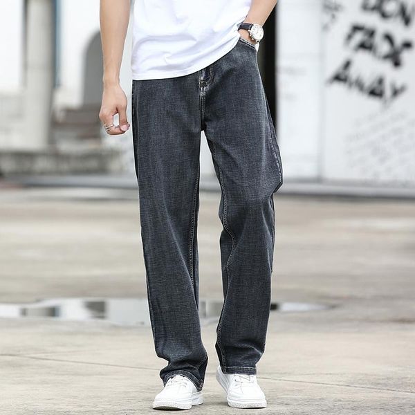 men's jeans plus size 40 42 44 brand classic straight loose denim pants male spring summer thin section elastic jean trousers, Blue
men's jeans plus size 40 42 44 brand classic straight loose denim pants male spring summer thin section elastic jean trousers, Blue