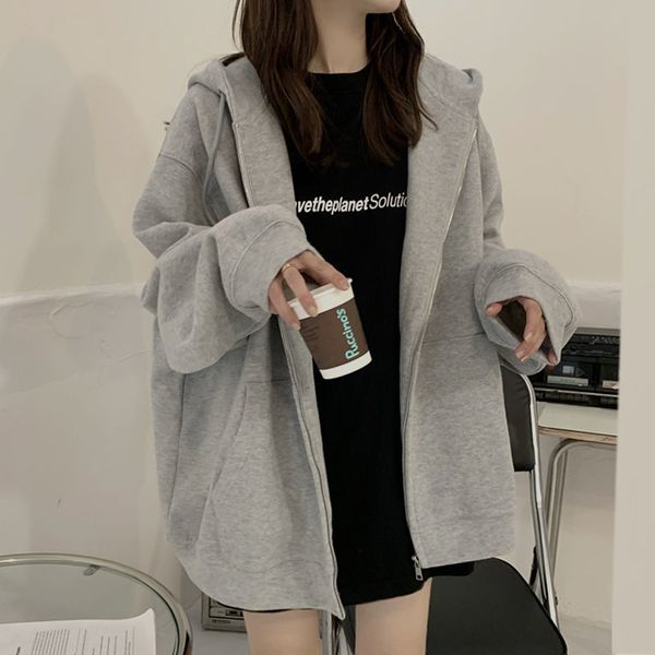 soild color print women long sleeve sweatshirt hoodis zipper loose oversized streetwear casual 2021 autumn winter hoodies, Black
soild color print women long sleeve sweatshirt hoodis zipper loose oversized streetwear casual 2021 autumn winter hoodies, Black