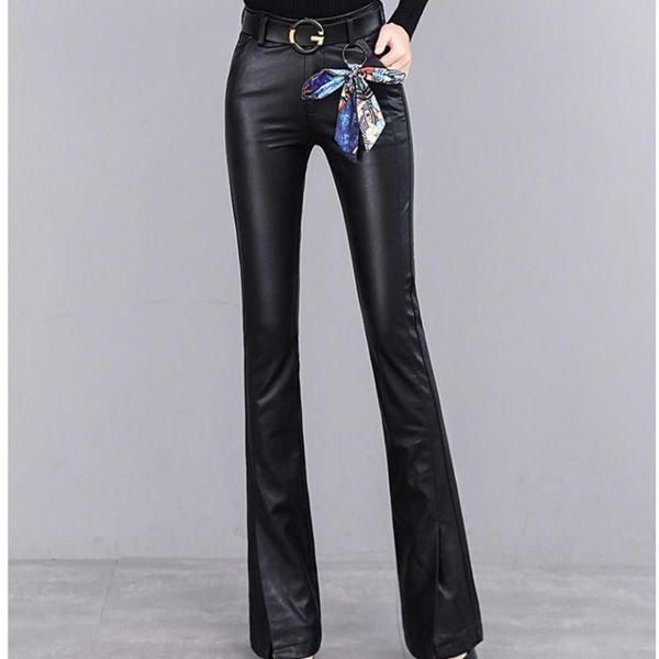 women's pants & capris pu split autumn and winter flare trousers high waist, Black;white
women's pants & capris pu split autumn and winter flare trousers high waist, Black;white