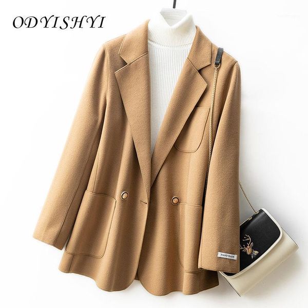 women's wool & blends autumn jacket women casual cashmere coat slim overcoat double sided woolen solid color short female parka dh312, Black
women's wool & blends autumn jacket women casual cashmere coat slim overcoat double sided woolen solid color short female parka dh312, Black