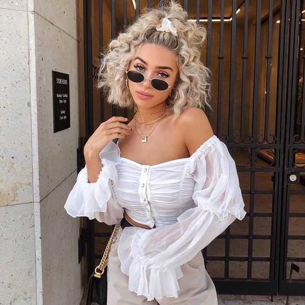 chiffon button sheer women and blouse 2021 summer short holiday mesh blouse shirt white ruffle tunic off shoulder feminine
chiffon button sheer women and blouse 2021 summer short holiday mesh blouse shirt white ruffle tunic off shoulder feminine