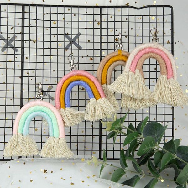 rainbow tassel ornament keychain handmade weaving wall hanging pendant kids baby room decoration
rainbow tassel ornament keychain handmade weaving wall hanging pendant kids baby room decoration