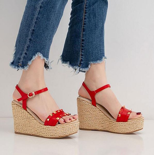 designs women's party wedges studs sandals platform high heels shoes spiked sandal calf leather suede wedges calfskin straps with rock, Black
designs women's party wedges studs sandals platform high heels shoes spiked sandal calf leather suede wedges calfskin straps with rock, Black