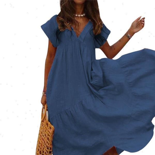 solid color women v neck short sleeve casual summer loose irregular maxi dress 2021 drop shipping, Black;gray
solid color women v neck short sleeve casual summer loose irregular maxi dress 2021 drop shipping, Black;gray